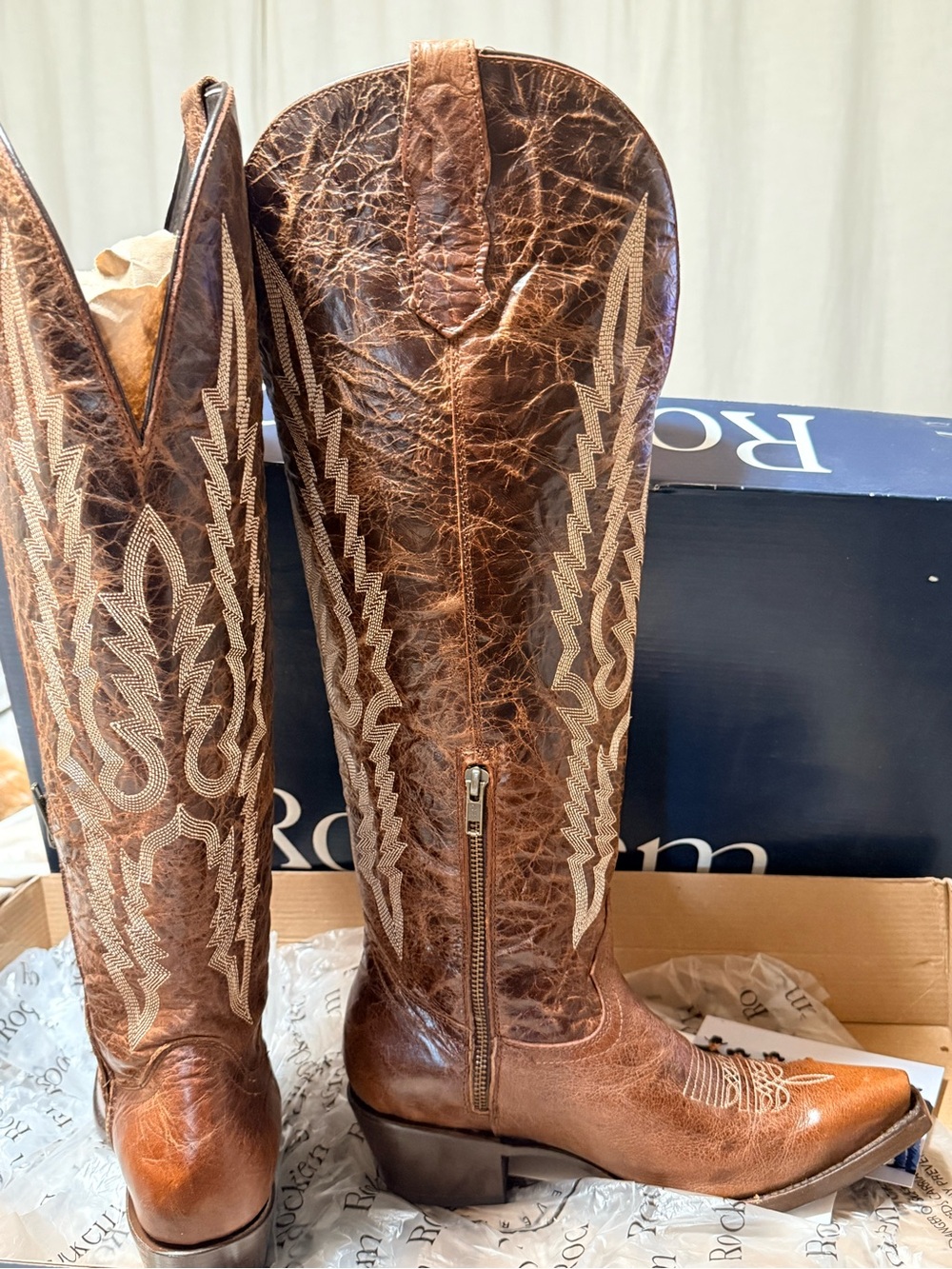 Roper Women's Brown Western Knee-High Leather Boots